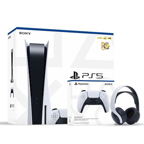 PS5 Standard 825GB+ Extra Controller White + Pulse 3D Wireless Headset